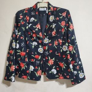 Alfred Dunner Sz 10 Petite Blazer Bright Colors Fully Lined Front Pockets Blazer